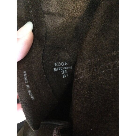 No 704 b EDDA Brown Suede High Heel Ankle Boots Size 39 8.5 Anthropologie - Picture 5 of 11